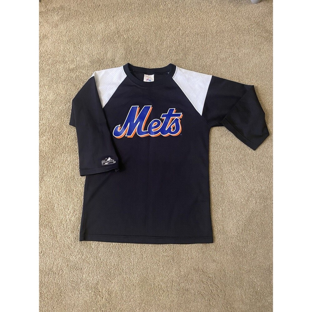 Majestic New York Mets Vintage 90’s Genuine Merch 3/4-sleeve Raglan Shirt Size L